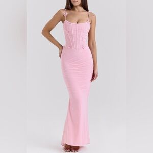 House of CB Pink Strapless Bodycon Gown